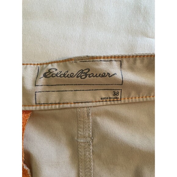 Eddie Bauer Shorts Mens 38 Beige Brown Chino Flat Front Flexion Amphib Stretch - Picture 6 of 8